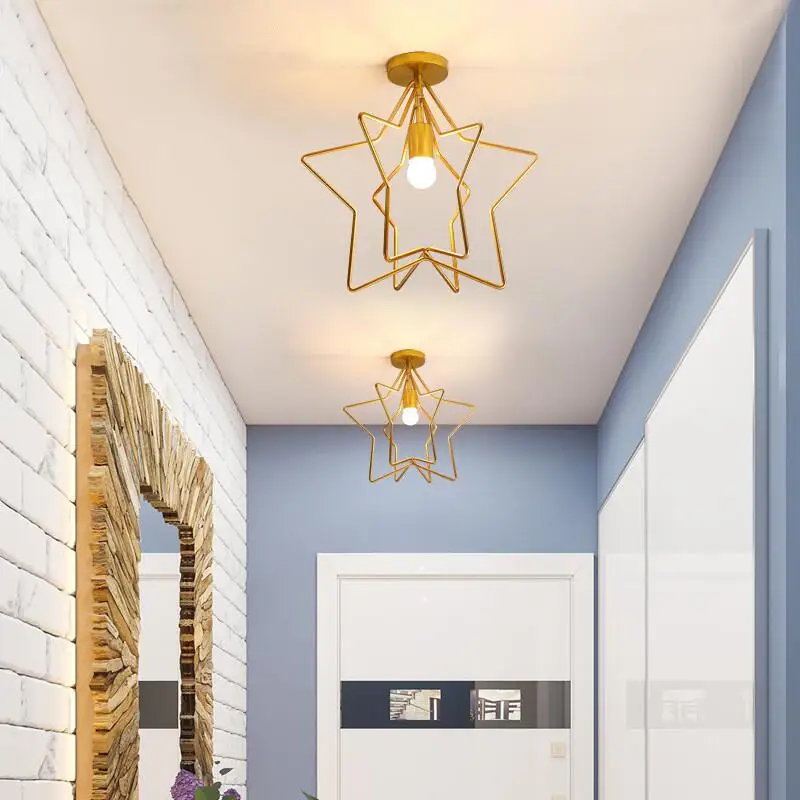 Креативный Железный потолочный светильник с пентаграммой в стиле индастриал