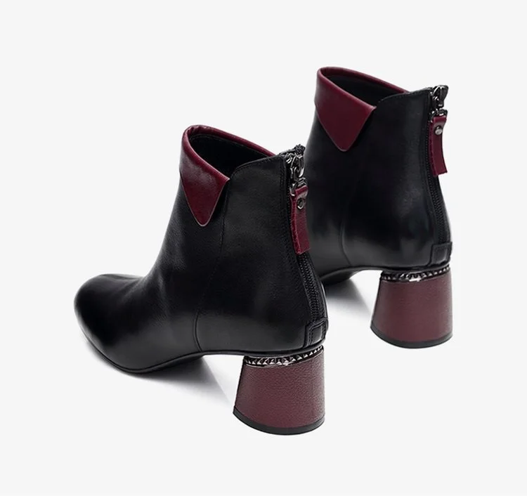 Ботинки женские на высоком каблуке до щиколотки 5 см | Обувь