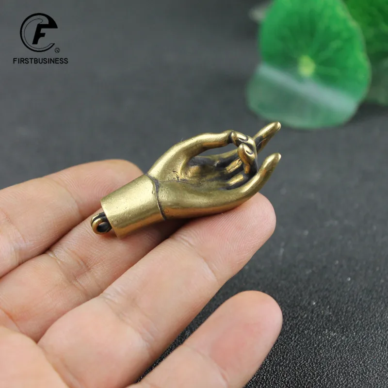 Античный медный Счастливый Будда ручные фигурки украшения винтажный латунный