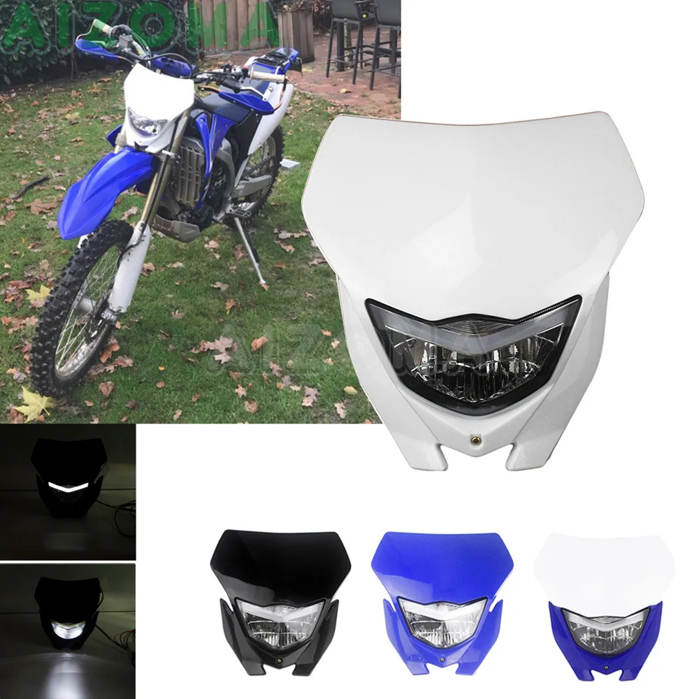 Фара для мотоцикла Supermoto белая фара Suzuki Yamaha Enduro MX EXC WRF YZF CRF DRZ TE 125/230/250/450/500 R RX| |