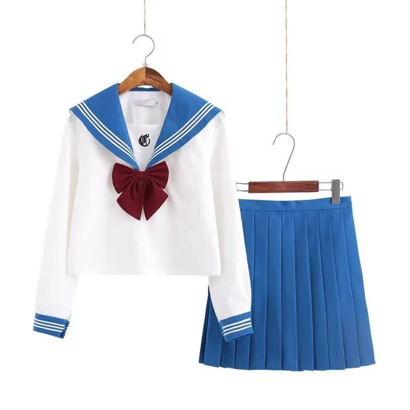 

New School Uniforms For Girls Jk Uniform Long Sleeved Sailor Shirt Skirts Suit Class Student Middle High School Japanese-clothes