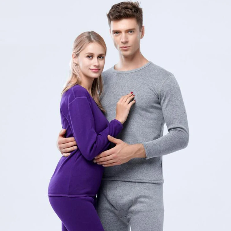 Термобелье для мужчин и женщин комплект из зимней термо рубашки штанов теплая