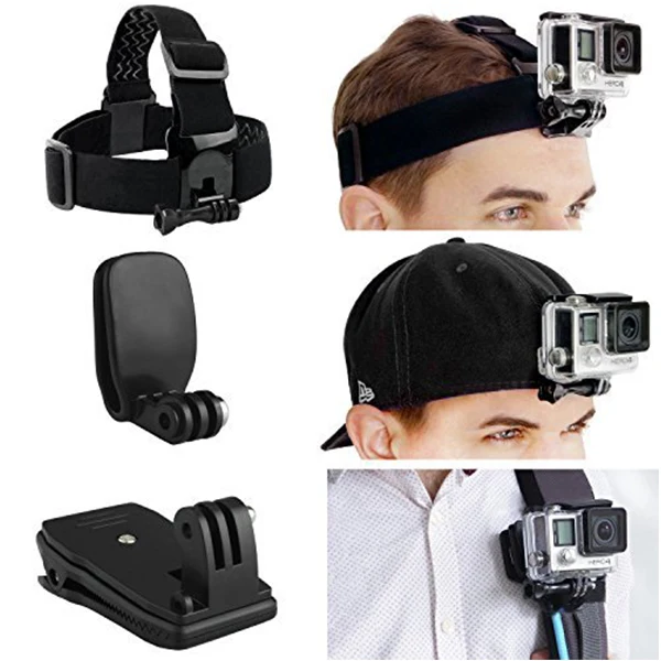 AAAE Top-Replacement Head and Backpack Mount Bundle Compatible with GoPro Hero 7 6 5 Black Session 4 Hero+ LCD 3+ 3 | Электроника