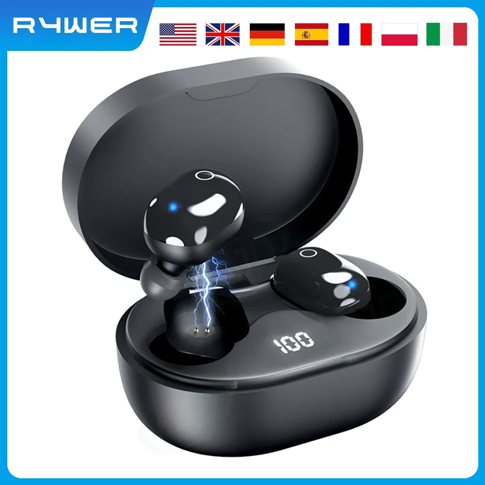 

RYWER TWS Wireless Bluetooth Headsets Earphones Stereo Headphones Sport Noise Cancelling Mini Earbuds for All Smart Phone