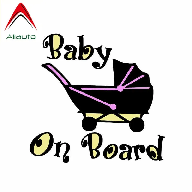 

Aliauto Funny Caution Car Sticker Baby on Board PVC Waterproof Sunscreen Cover Scratch Decal,14cm*13cm