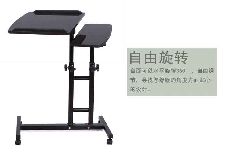Quality Metal Rolling Laptop Desk Stand Height&ampAngle Adjustable Rotate Table for Bed with Pen Holder Computer | Мебель