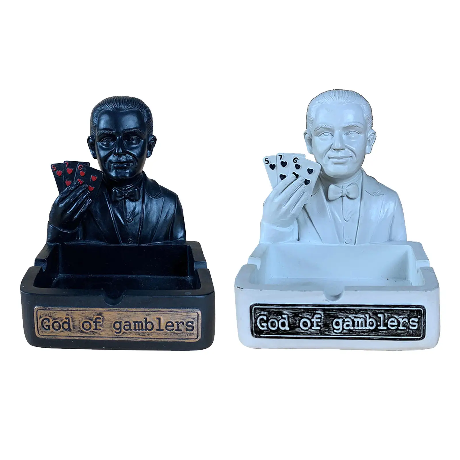 

Resin Ashtray People Human Shape God of Gamblers Sculpture, Large Capacity Ash Tray Holder for Car Home Chess and Card Room