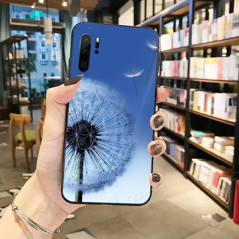 

flower Dandelion Ink Drawing Phone Case For huawei P 30 40 20 lite pro smart 2019 honor 10 i lite 8x nova 5t mate 20 pro coque