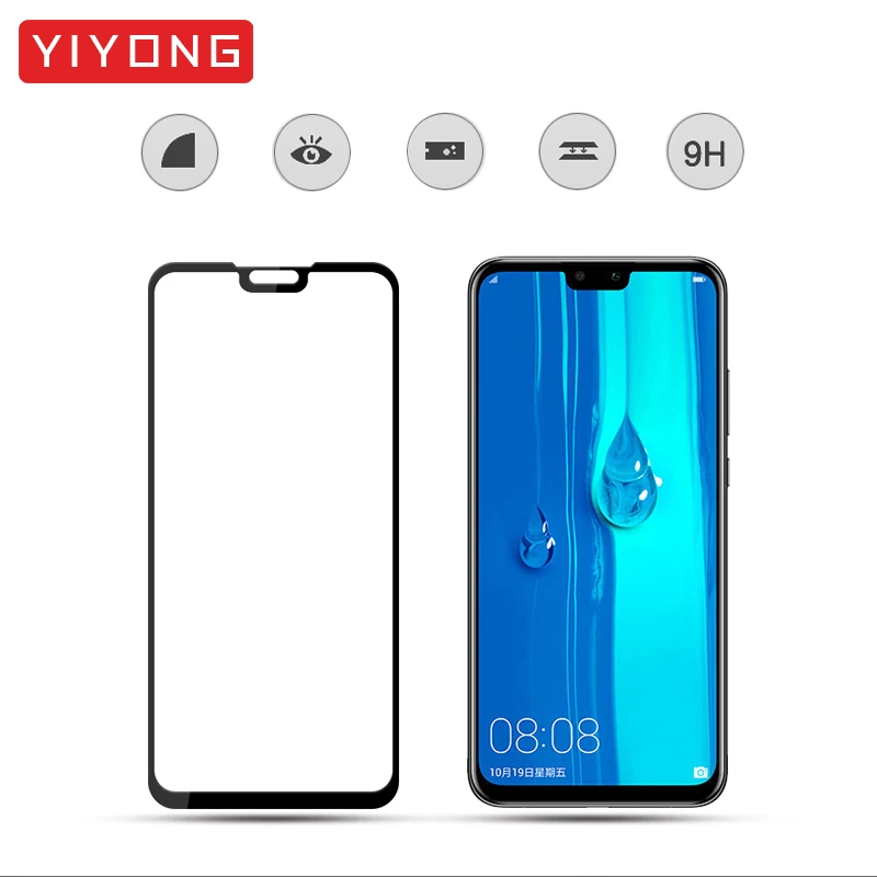 25 шт./лот YIYONG 5D полное покрытие стекло для Huawei Y9 Prime 2019 закаленное Защита экрана Y5 Y6