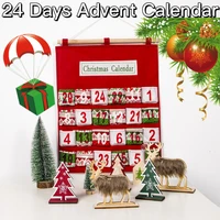 24 days christmas hanging advent calendar wall bag with 24 pockets xmas countdown decoration multi layer candy cloth storage bag