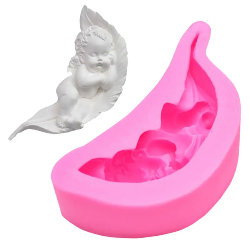 

Форма для детского торта с ангелом, подорожником, милым ангелом, малышом, бананом, силиконовая форма для помадки, инструмент для украшения т...