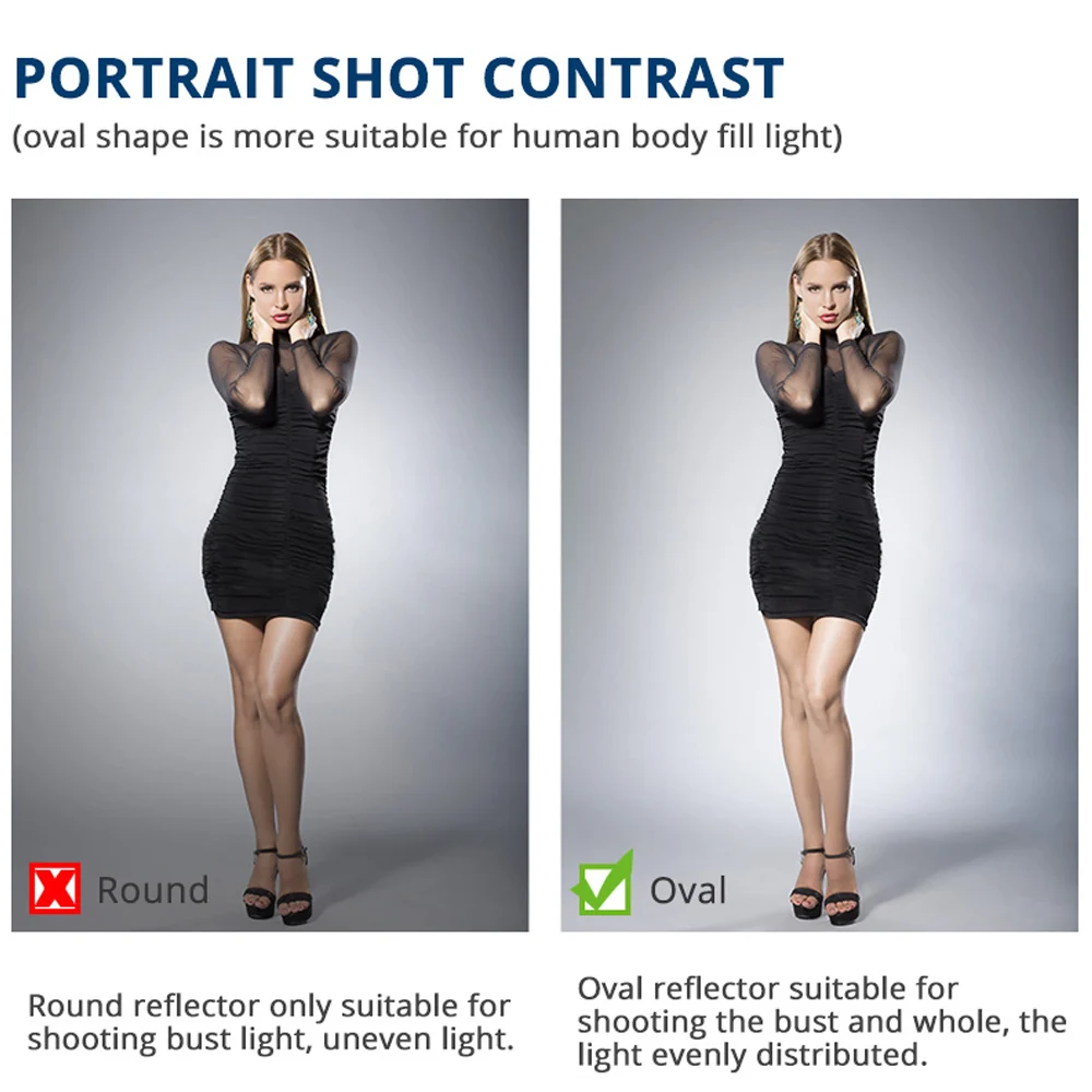 Овальный портативный Отражатель 5 в 1 для фотостудии 60x90 см складной отражатель