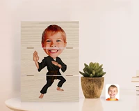 tailor made karateka caricature of authentic desktop wood pallet %c3%a7er%c3%a7eve 1