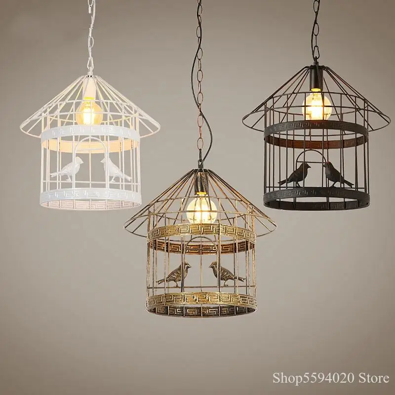 Американский Ретро подвесной светильник Железный художественный птичий s