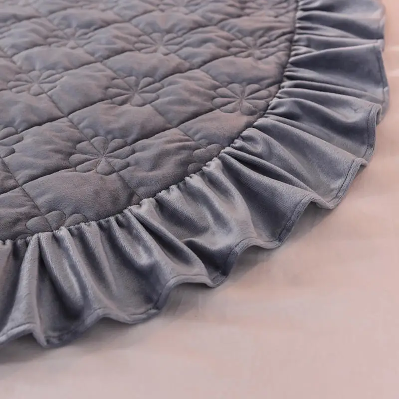 new Warming and Thickening Crystal Velvet Bedspread Fitted Sheet Pillowcases 2/3pcs Pure color Quilting Bedding