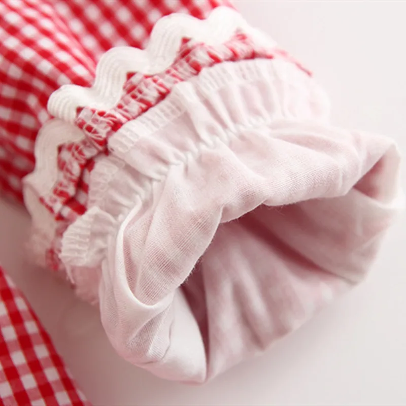 

Spanish Girl Dress Toddler Boutique Red Plaid Dress Baby Girls Long Sleeve Cotton Frocks Toddler Spring Summer Spain Clothes