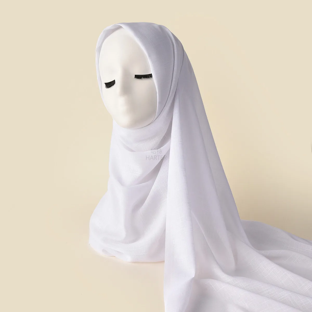 

Hart foreign trade gauze headscarf Malaysian style solid color long scarf solid color scarf S18