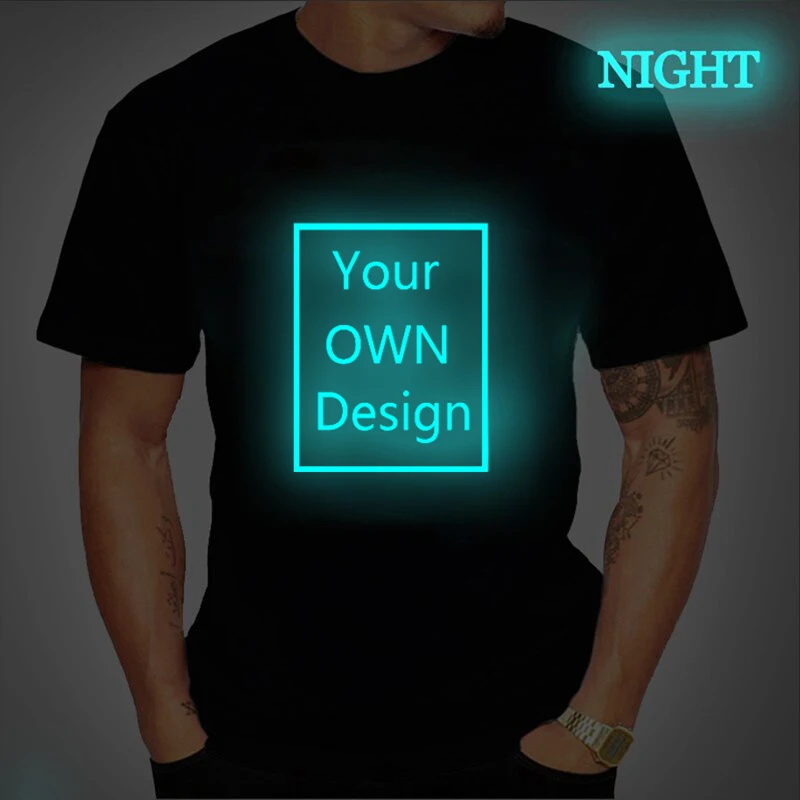 

DIY Your OWN Design Tshirt Women/Men Logo/Picture Tees Custom Parent-child Family DIY T Shirt Casual T-shirt Kids Tops Luminous