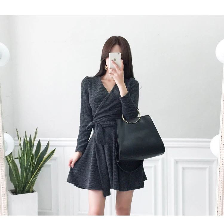 Женское трикотажное платье-трапеция эластичное повседневное мини-платье с