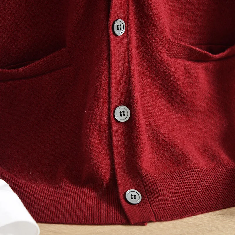 Мужской однобортный жилет из чистого кашемира мягкий теплый повседневный