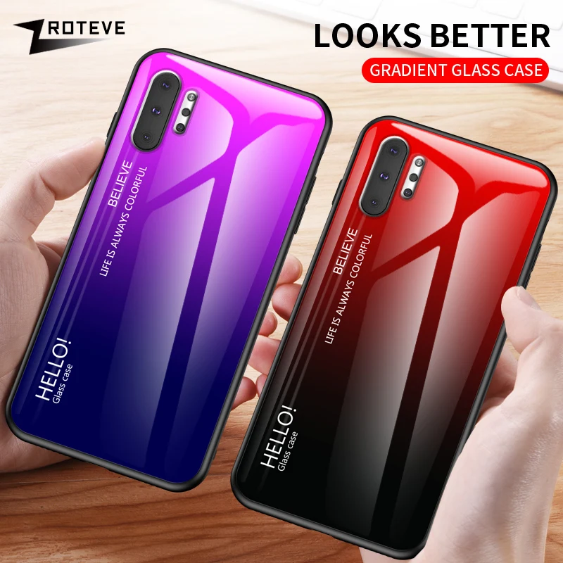 ZROTEVE чехол для Samsung Galaxy Note 10 + Plus/Pro Чехол из закаленного стекла 9 8 стеклянный