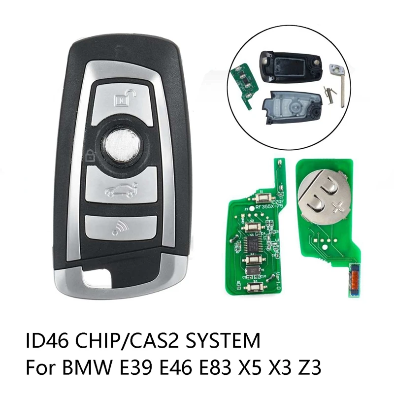 Дистанционный флип ключ 43 Гц с чипом ID46 CAS2 система HU92 Blade 4 кнопки для BMW E39 E46 E83 X5 X3