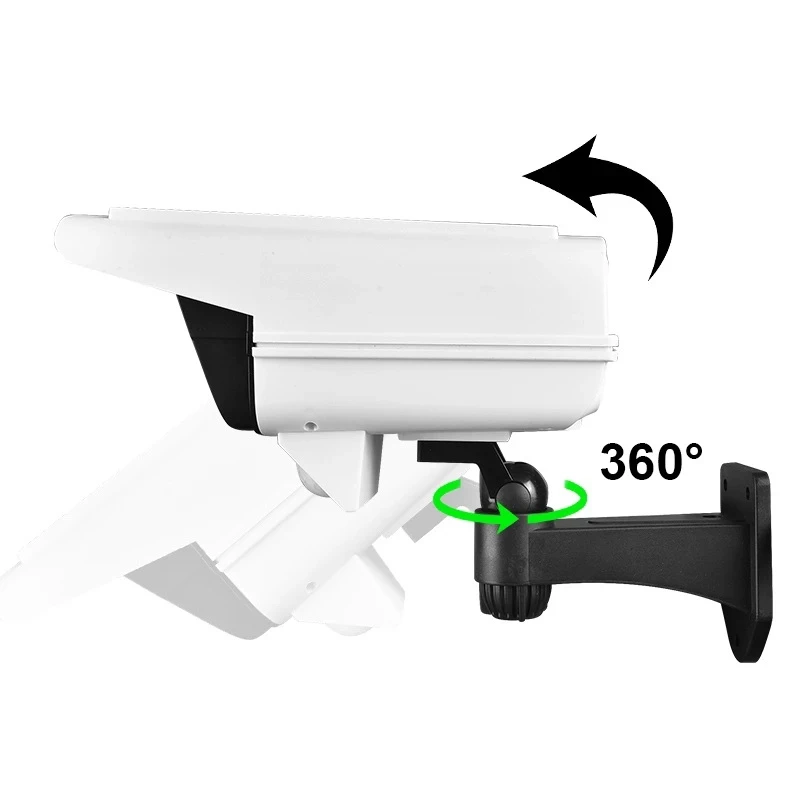 

2PCS Solar Powered Light Security Fake Dummy Camera Solar Light Outdoor Street Spotlight Lamp Garden Wall Lamp