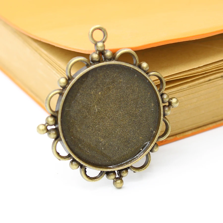 

Pendant Base Necklace Sweater Chain Key Chain Pendant Making DIY Jewelry Accessories Tray 30mm Round 30mm Cabochon Stone Metal