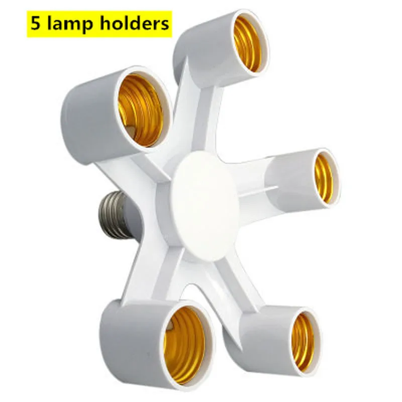 

Новый преобразователь лампочек 5 E27, светодиодный адаптер для освещения, кронштейн для ламп, основание для гостиной, спальни, учебы, энергосб...