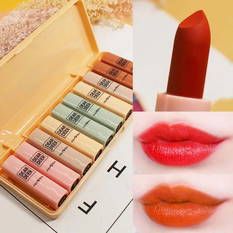 10 шт бархатная матовая губная помада набор стойкая водостойкая увлажняющая