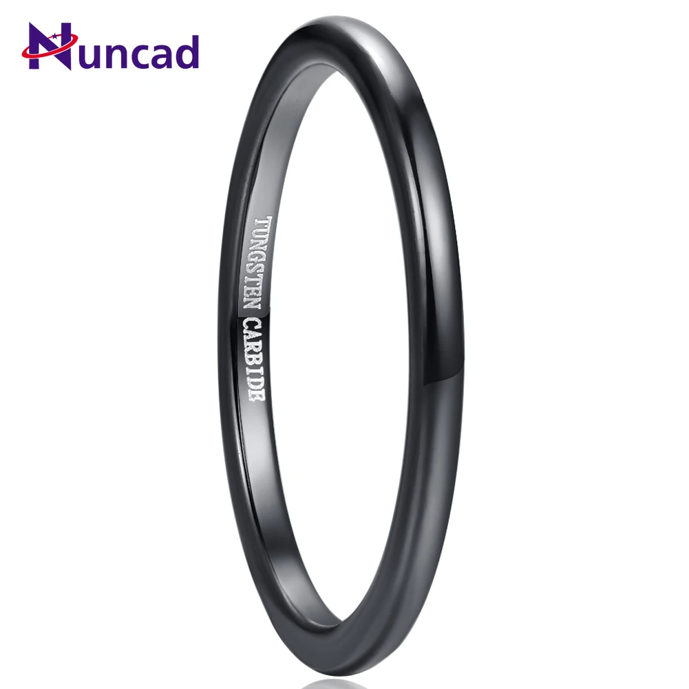 2019 Nuncad 2 мм ширина вольфрамовое Карбидное кольцо обручальное Promise Anel Masculino черное