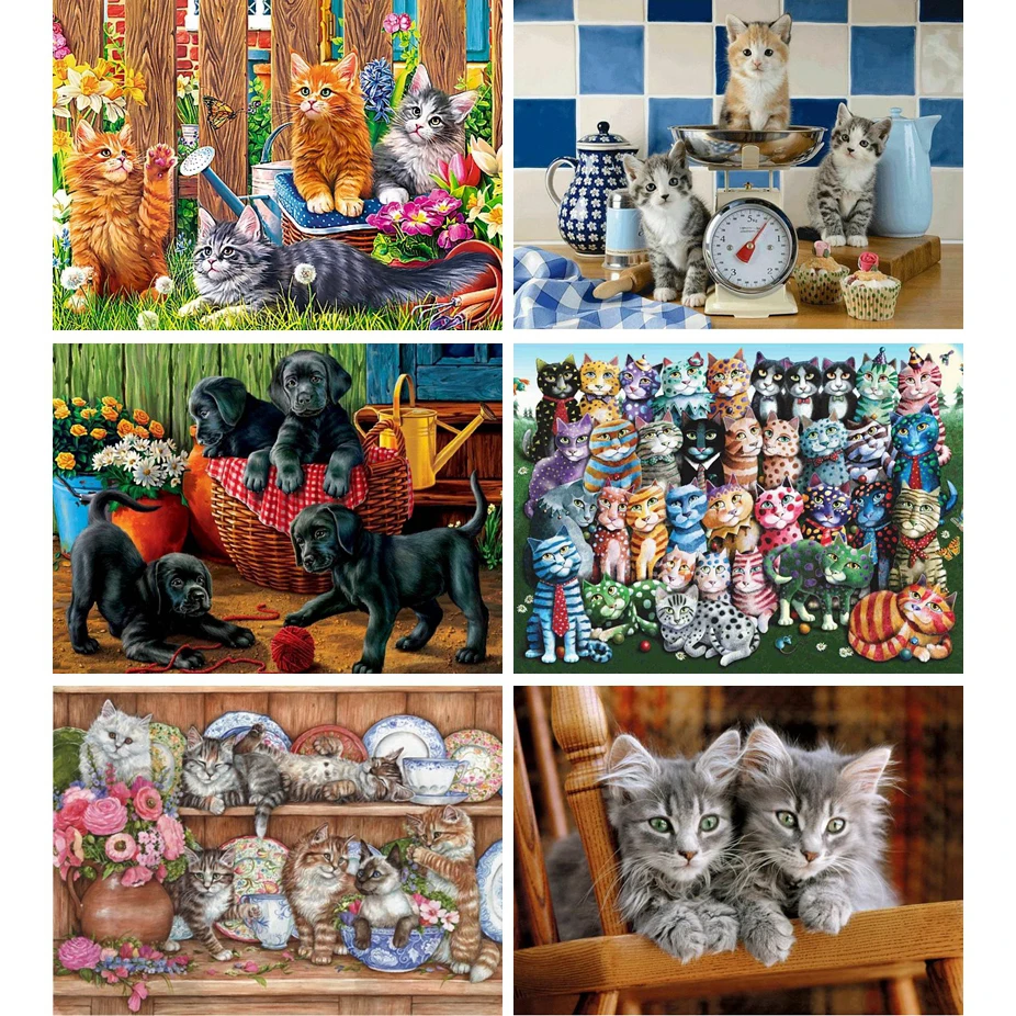 

5D DIY Санта животные кошки и собаки фотокартина Вышивка крестом мозаика домашний Декор Рождественский подарок