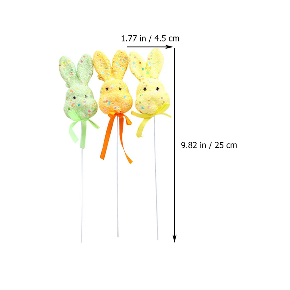

6Pcs Easter Rabbit Adornments Flower Bouquet Accessories Festival Layout Props