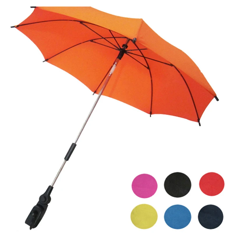 New Fashion Baby Carriage Umbrella Family High Quality Adjustable Parasol Solid Color Windproof Dual-Use Outdoor Lot | Дом и сад