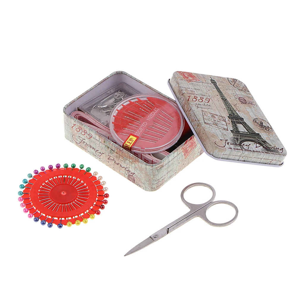 Дорожный швейный набор игла и ниток с коробкой для хранения включает в себя