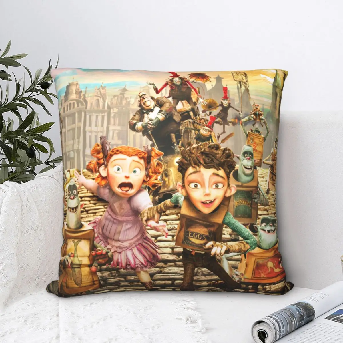 

Running Throw Pillow Case The Boxtrolls Archibald Penelope Snatcher Fantasy Movie Backpack Hugpillow Case Soft For Chair Decor