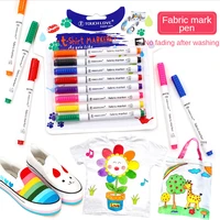 8 pcsset fabric paint pen clothes textile marker diy crafts t shirt pigment painting pen school home stationery graffiti supply