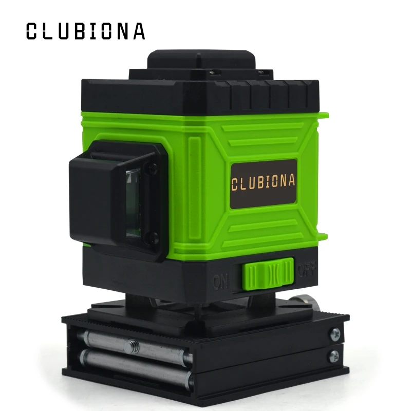 Clubiona IE12A экономичный пол и стена зеленые линии пульт дистанционного управления 3D лазерный уровень с литий-ионной батареей