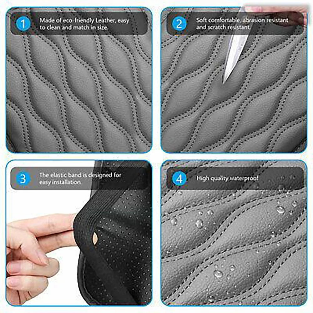 

1 Pcs Center Console Cover Auto Box Brown Gray Car Armrest Easy Installation Pu Leather Cushion Mat