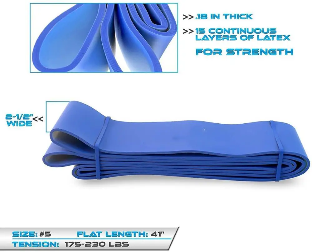 Набор подтягивающих повязок для фитнеса, латексная эластичная подвижная лента для тяжелых упражнений, ленты для пауэрлифтинга - Цвет: Синий