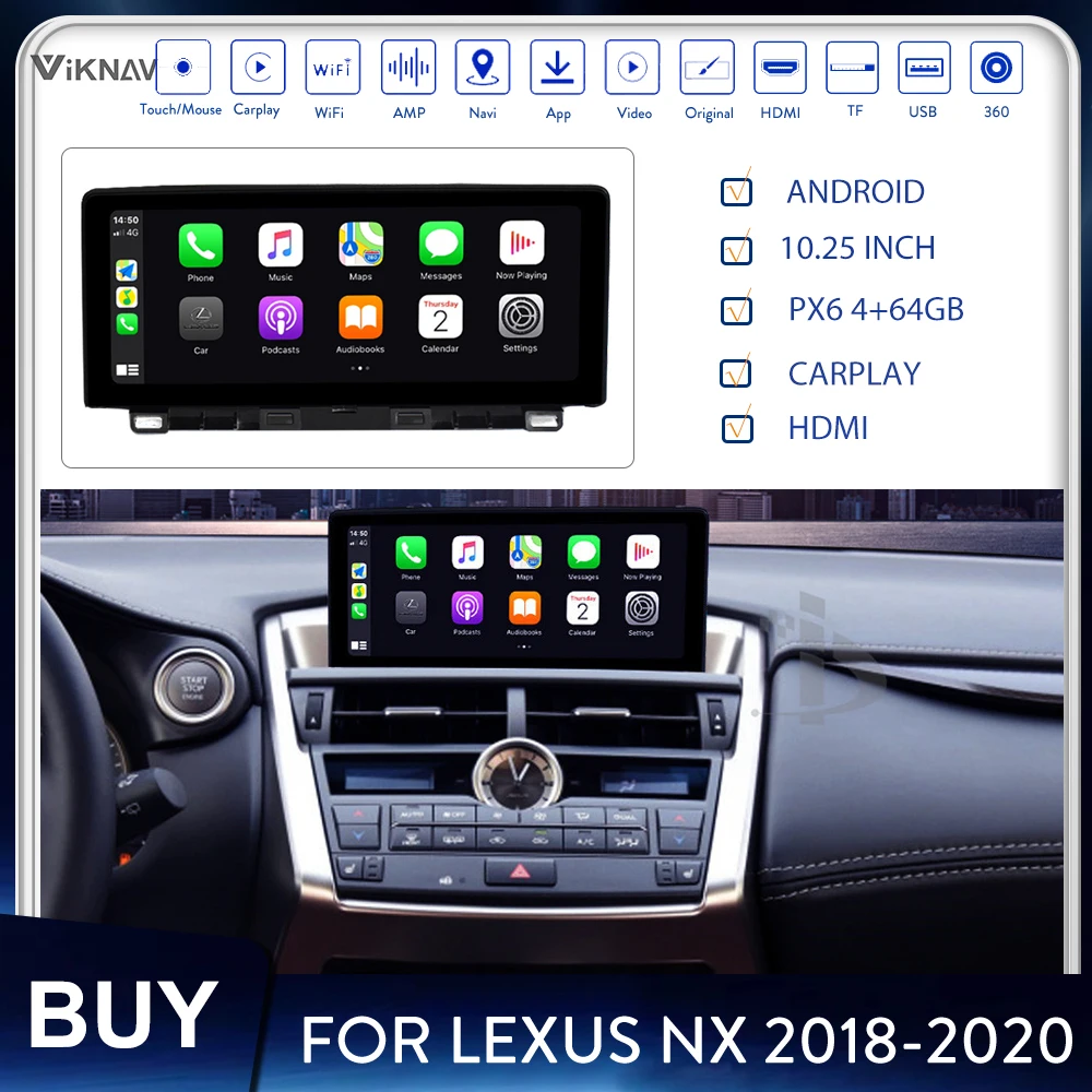 

10.25 inch Android Car DVD Player Multimedia for Lexus NX 2018 2019 2020 GPS Navigator Autoradio Stereo Car Radio Carplay