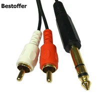 1 5m 6 35mm to 2 rca phono male jack stereo audio y splitter cable
