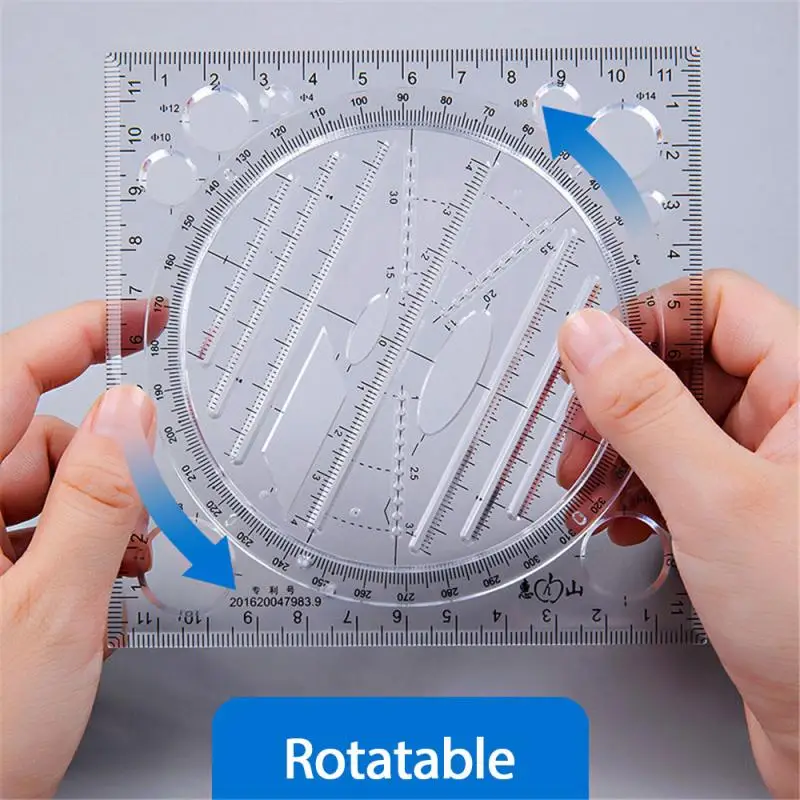DIY Multi-function Art Design Drawing Ruler Stereo Geometry Ellipse Template School Accessories Bow Shape Plotter | Дом и сад