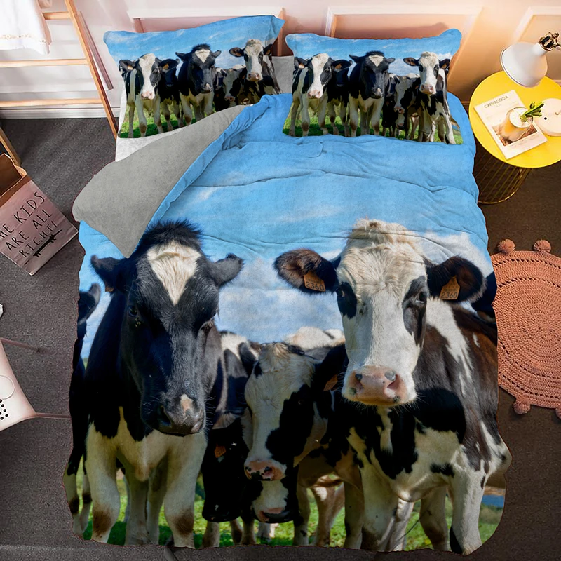 

3D Animal Cow Bedding Set King Queen Duvet/Quilt Cover Bedclothes With Pillowcase 2/3pcs Bed Sets Home Textiles