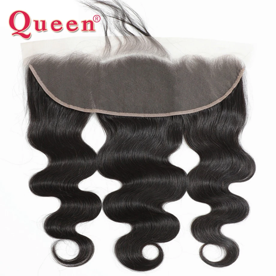 Queen Hair Transparent Lace Frontal Closure Only Body Wave 13x4 Lace Frontal Free Middle Part Brazilian Remy Human Hair Closure