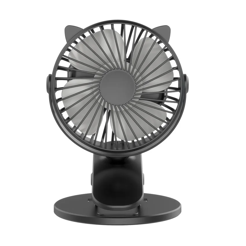 

Desktop Cat Ear Clip Fans Mini Rechargeable USB Fan Dormitory Office Car Small Clip Fan 360degree Rotating Ventilator