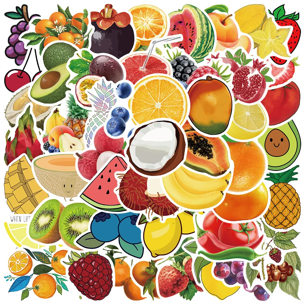 

50PCS Cartoon Fruit Sticker Series Stickers Stationery For Motorcycle Skateboard Notebook Suitcase Decal Graffiti Sticker F3