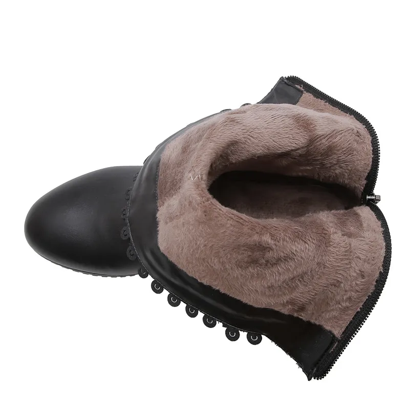 

2019 New Women Autumn Winter Flats Boots Woman Mid-calf 3 Colors student Casual fashion Boots Black White Big Size 33-43