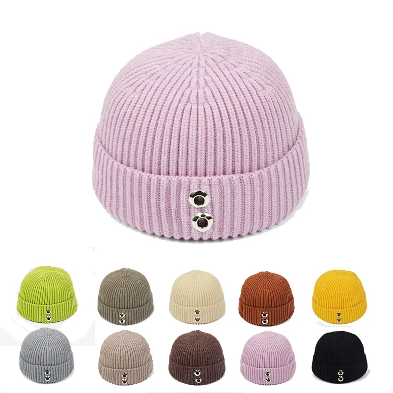 2020 зимняя трендовая плотная теплая шерстяная велосипедная шапка с железной