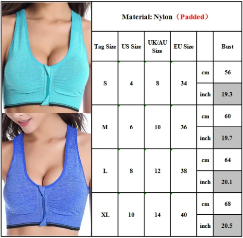 Женские спортивные бюстгальтеры пуш-ап на молнии противоударные дышащие топы